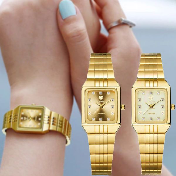 Relógio De Pulso Feminino Aço Inoxidável Dourado